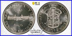 1960 South Africa 5 Shillings Silver Coin Pcgs Pr67