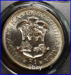 1960 South Africa Silver 5 Shilling Crown PCGS PL67