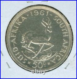1961 South Africa Silver 50 Cents Finest Grade Proof Low Mintage