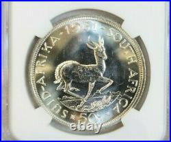 1961 South Africa Silver 50 Cents Unity Is Strength Ngc Pl 67 Mint Error Rare