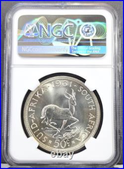 1961 South Africa Silver 50 Cents Unity Is Strength Ngc Pl 67 Rare High Grade
