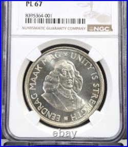 1961 South Africa Silver 50 Cents Unity Is Strength Ngc Pl 67 Rare High Grade