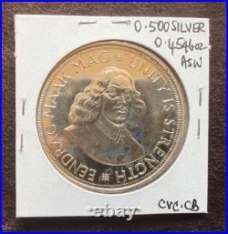 1962 South Africa 50 Cents Scarce Proof Silver Coin-km#62-mintage=3,844