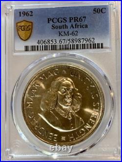 1962 South Africa 5 Shilings Proof Pcgs Pr67 Silver Coin