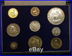 1962 South Africa 9 Coin Specimen Set Box With Silver & Gold Pristine