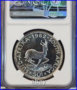 1962 South Africa Silver 50 Cents 50c Unity Is Strength Ngc Pf 67 Top Pop