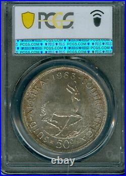 1963 South Africa Silver 50, Cents Pcgs Pr67 Mac Finest Spotless Gorgeous