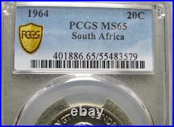 1964 20c Cents South Africa Silver TOP POP - PCGS MS-65 Coin - #852C