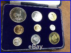 1964 SOUTH AFRICA. 35 oz GOLD 1 & 2 RAND & SILVER PROOF SET only 3000 MINTAGE
