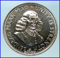 1964 SOUTH AFRICA Founder Jan van Riebeeck Deer Proof Silver 50 Cent Coin i83793