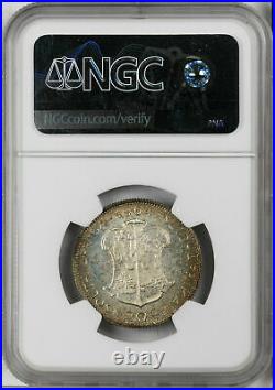 1964 South Africa 20 Cents Ngc Ms 65 Silver Only 6 Graded Higher! Toned