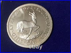 1964 South Africa 7 Coin Proof Set (5 Coins Silver) WithOriginal Packaging HG-BU