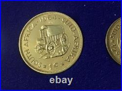 1964 South Africa 7 Coin Proof Set (5 Coins Silver) WithOriginal Packaging HG-BU