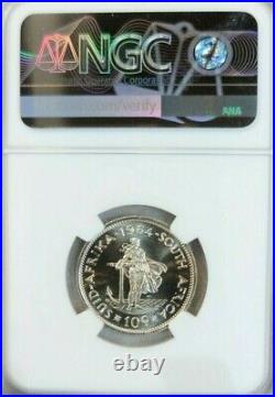 1964 South Africa Silver 10 Cents Ngc Pf 69 Cameo Extremely Rare Top Pop 1