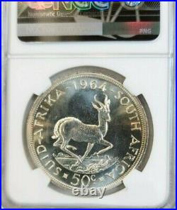 1964 South Africa Silver 50 Cents Springbok Ngc Pf 67 Pq Rare High Grade Gem