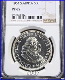1964 South Africa Silver 50 Cents Springbok Ngc Pl 65 Beautiful Gem Proof Like
