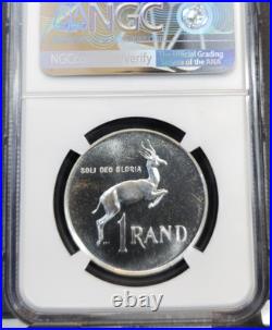 1965 South Africa Silver 1 Rand English Springbok Ngc Pf 67 Scarce Gem Proof