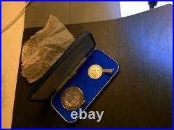 1965 Zimbabwe Rhodesian Independence Anniversary Silver Medallion Set with case