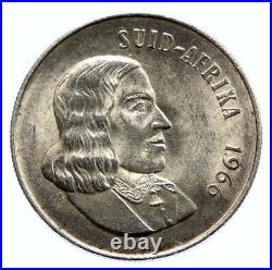 1966 SOUTH AFRICA Founder Jan van Riebeeck Deer PROOF Silver 1 Rand Coin i96439
