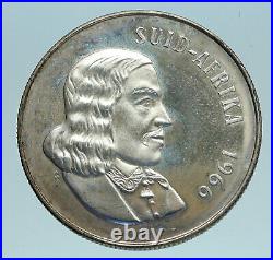 1966 SOUTH AFRICA Founder Jan van Riebeeck & Deer Silver 1 Rand Coin i83350