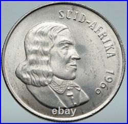 1966 SOUTH AFRICA Founder Jan van Riebeeck & Deer Silver 1 Rand Coin i87088