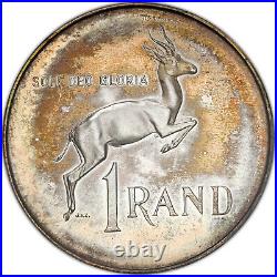 1966 South Africa 1 Rand Afrikaans Silver Pcgs Pr67 Toned Finest Known