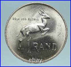 1967 SOUTH AFRICA Dr. Hendrik Frensch Verwoerd OLD Silver 1 Rand Coin i83182