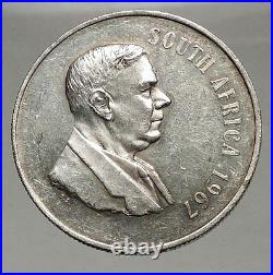 1967 SOUTH AFRICA Dr. Hendrik Frensch Verwoerd Silver 1 Rand Coin i57064
