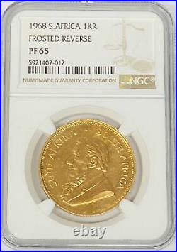1968 1KR South Africa Gold Krugerrand Frosted Reverse NGC PF65