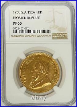 1968 1KR South Africa Gold Krugerrand Frosted Reverse NGC PF65