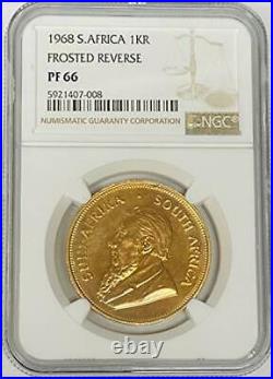 1968 1KR South Africa Gold Krugerrand Frosted Reverse NGC PF66