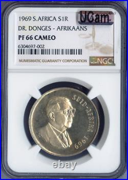 1969 South Africa Silver 1 Rand NGC PF66 Cameo QUALITY