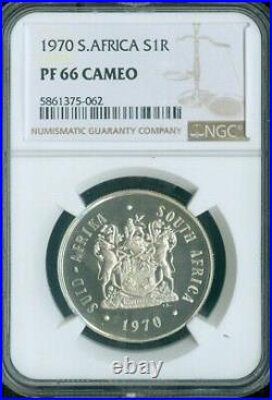 1970 South Africa Silver 1 Rand Ngc Pf66 Cameo Quality