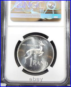 1972 South Africa Silver 1 Rand Springbok Ngc Ms 65 Beautiful Gem Bu Coin