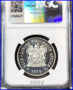 1974 South Africa Silver 1 Rand S1r Pretoria Mint Ngc Pf 69 Ultra Cameo Top Pop