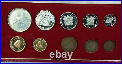 1975 South Africa 10 Coin Proof Set with Gold & Silver Rands in Mint Box