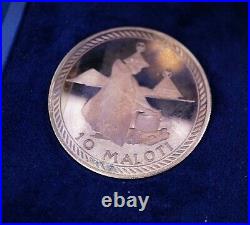 1976 Lesotho 50 Malati Gold & 10 Malati Silver Coin Set In Box with COA (4.5g Au)