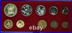 1976 South Africa 10 Coin Proof Set with Gold & Silver Rands in Mint Box