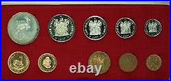1977 South Africa 10 Coin Proof Set with Gold & Silver Rands in Mint Box