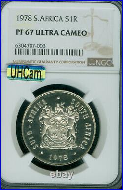 1978 South Africa Silver 1 Rand Ngc Pf67 Mac Uhcam & Spotless