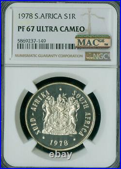 1978 South Africa Silver 1 Rand Ngc Pf67 Ucam Mac Spotless