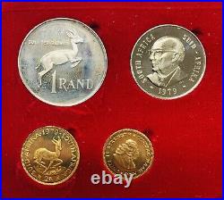 1979 South Africa 10 Proof Coin Set Gold & Silver-In Display Box