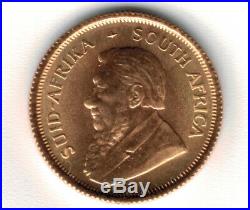 1980 South African 1/10 oz Gold Krugerrand. 22 karat, 91.67% Pure Gold