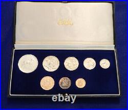 1981 South Africa 8 Coin Proof Set with Silver 1 Rand Coin in Mint Box