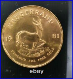 1981 South Africa Gold Krugerrand 1oz Coin BU UNC