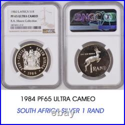 1984 South Africa SILVER 1 RAND NGC PF65 ULTRA CAMEO PROOF R1