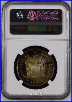 1984 South Africa SILVER 1 RAND NGC PF66 CAMEO PROOF R1 RAINBOW TONING