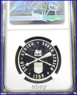 1985 South Africa Silver 1 Rand Parliament Anniv Ngc Pf 66 Ultra Cameo Rare