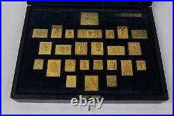 1985 South Africa Sterling Silver Gold Plated Gilded Hallmark Stamp Set withBox