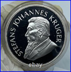 1987 SOUTH AFRICA President Kruger SPRINGBOK 5OZ Proof Silver Rand Coin i116698